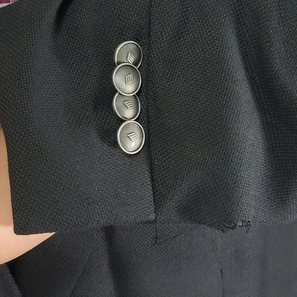 Joseph Abboud Reda Men's Sport Coat Blazer‎ Two Button Black Wool 52R